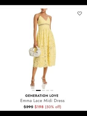 NWT Generation Love Emma Lace Midi Dress – Size Small – Retail $395